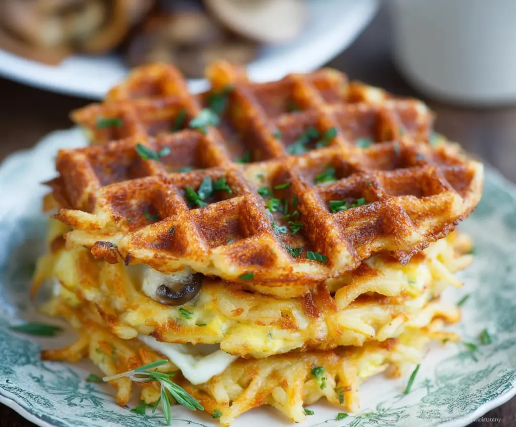 Savory Hashbrown Chaffle : Healthy Breakfast Recipes