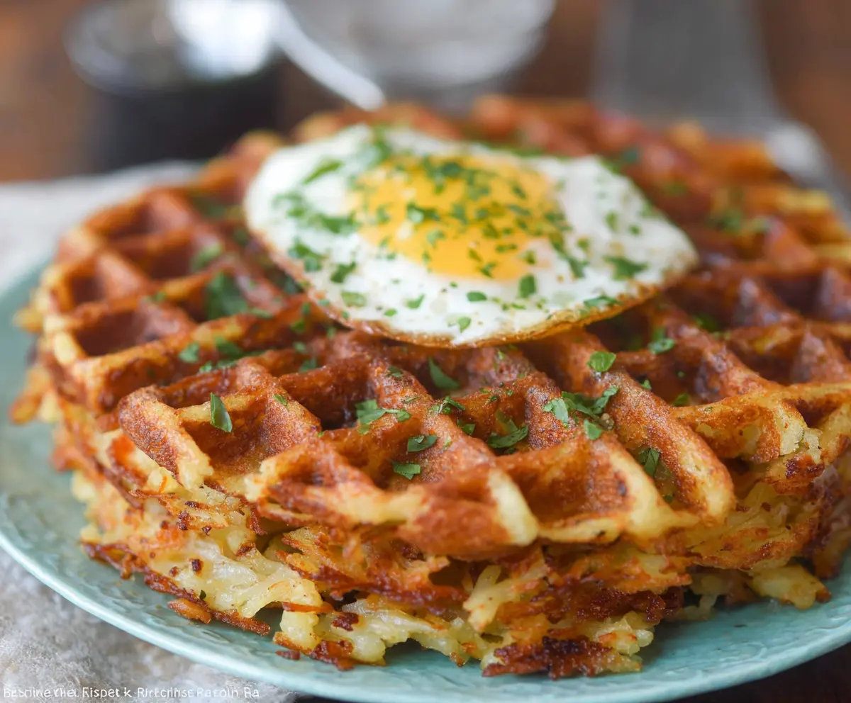 Savory Hashbrown Chaffle - Easy Healthy Breakfast