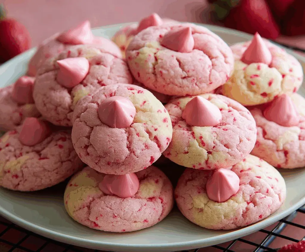 Strawberry Kiss Valentine Cookies