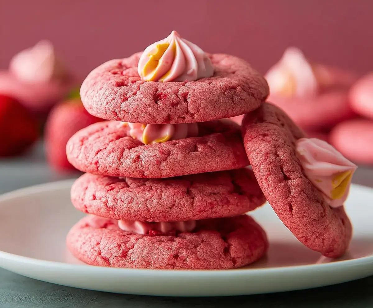 Strawberry Kiss Valentine Cookies