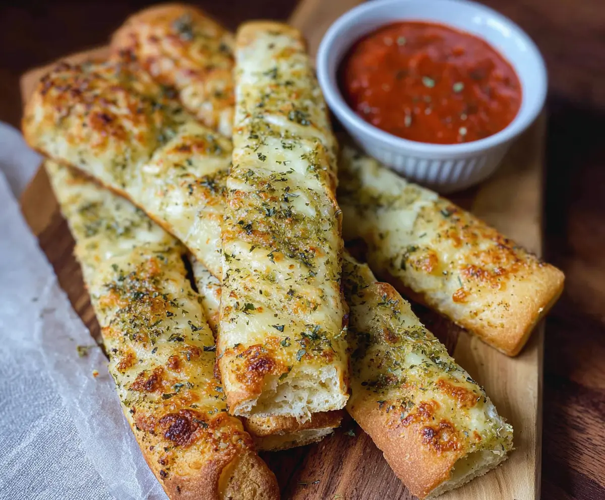 Crispy Sourdough Cheesy Breadsticks Recipe