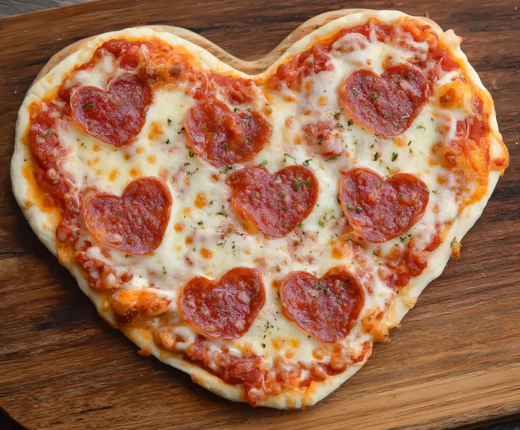 Heart shaped pizza
