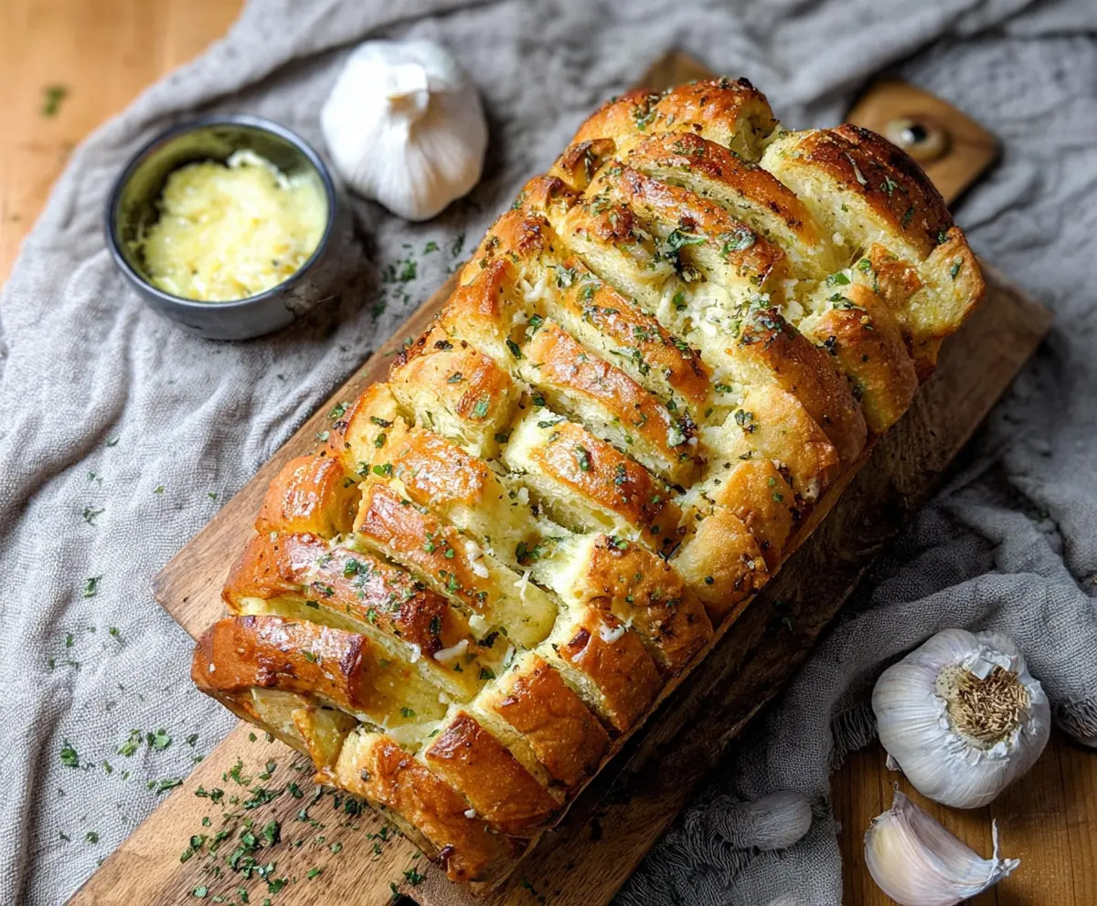 Easy Sourdough Garlic Pull-Apart Bread
