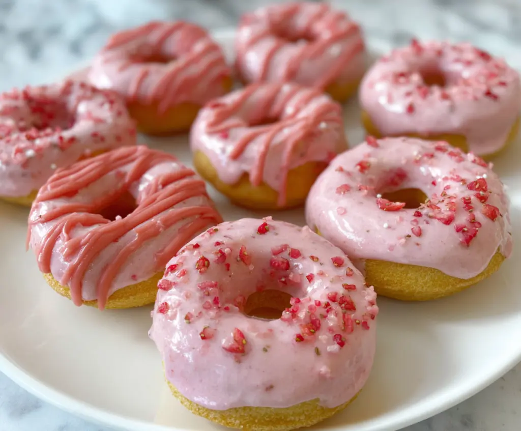 Valentine’s Day Donuts, Strawberry Donuts